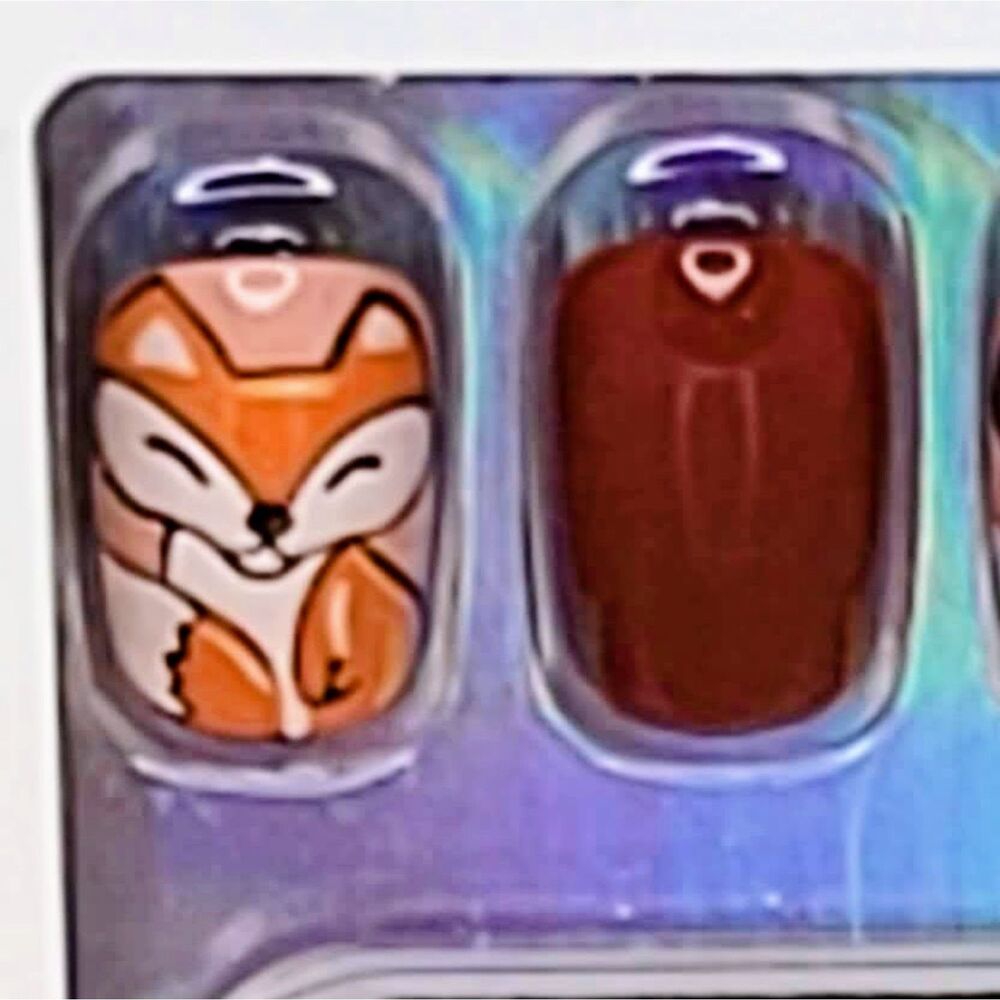 CurvLife Fox Foliage Soft Gel Press-On Nails Kit 32 Nails New In Box